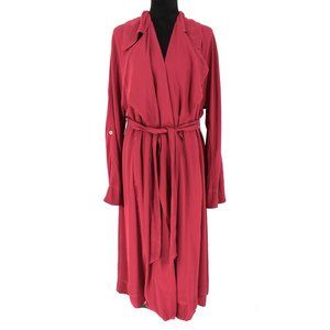 Aritzia Babaton Long Belted Trench Coat Berry M